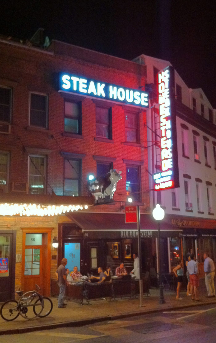 Old Homestead Steak House, 56 9th Avenue, Manhattan, New York. Photograph taken 28 July 2012.