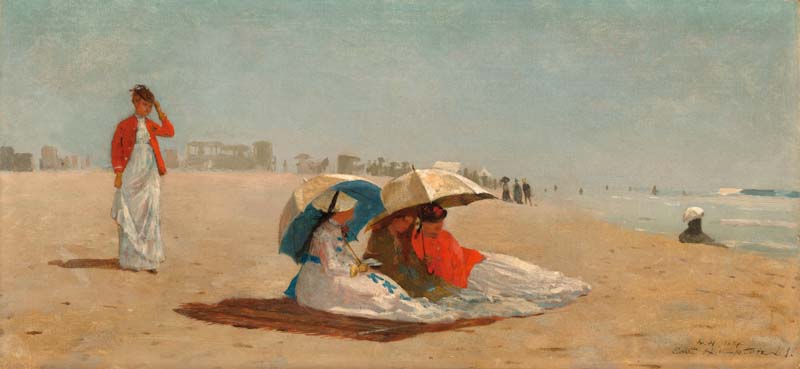 Winslow Homer (American, 1836 - 1910 ), East Hampton Beach, Long Island, 1874, oil on canvas, Collection of Mr. and Mrs. Paul Mellon 2012.89.2